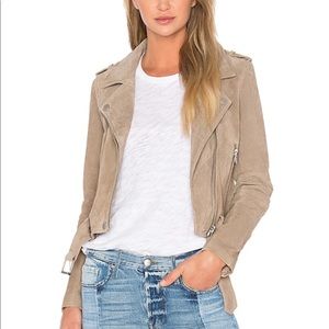 BLANKNYC Suede Moto Jacket in Sand Stoner